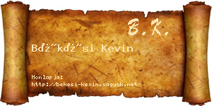 Békési Kevin névjegykártya