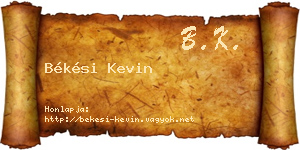 Békési Kevin névjegykártya