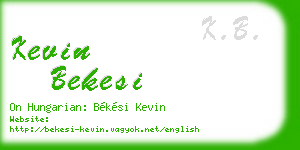 kevin bekesi business card