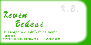 kevin bekesi business card